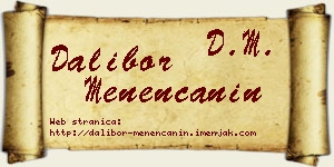 Dalibor Menenćanin vizit kartica